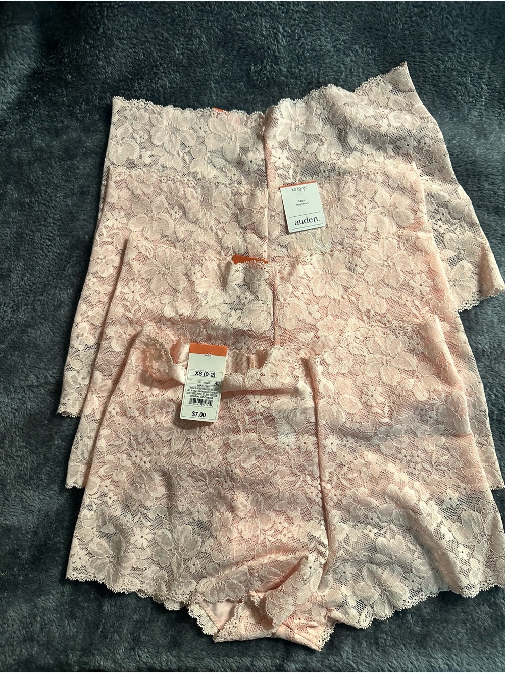 Auden Lace High-Waist Boyshorts - Pink size XS (0-2)
